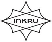Pełne, geometryczne logo Inkru z napisem w środku.